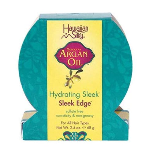 Hawaiian Silky Pure Argan Oil Enriched Pomade Edge Control Gel Scalp Repair 2.4oz - No Sulfate, Non-Sticky & Non-Greasy Formula - All Hair types Men, Women & Kids - Good On Color Treated Hair