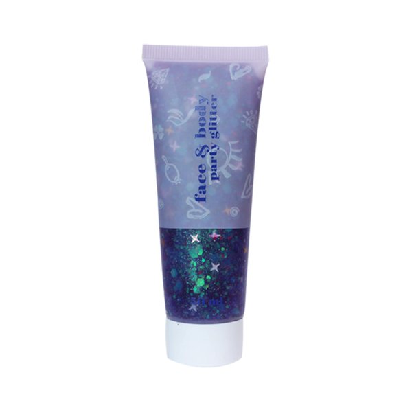 Body Glitter Face Hair Makeup Gel Festival Holographic Shimmer Rave Accessories Sequins for Women Party Eyeshadow, 50ml (Colorful Purple)