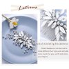 Latious Silver Bride Wedding Hair Comb Crystal Bridal Side Comb Leaf Hair Piece Rhinestone Hair Accessories for Women and Girls (Silver)