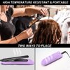 Heat Resistant Silicone Mat Pouch for Hair Straightener, Non-slip Travel Pad Cover for Curling & Flat Iron, Portable Styling Heat Mat Holder for Curler Wand and Hot Waver (Purple)