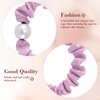 HINZIC 15Pcs Pearl Ice Silk Hair Scrunchies for Thick Hair Colorful Elastics Hair Tie Bracelets Stretchy Small Ponytail Holders for Women Girls Fine Hair