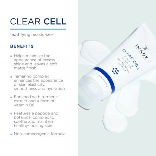 IMAGE Skincare, CLEAR CELL Mattifying Moisturizer, Facial Lotion Hydrates Oily Prone Skin, Removes Excess Shine, 1.7 oz