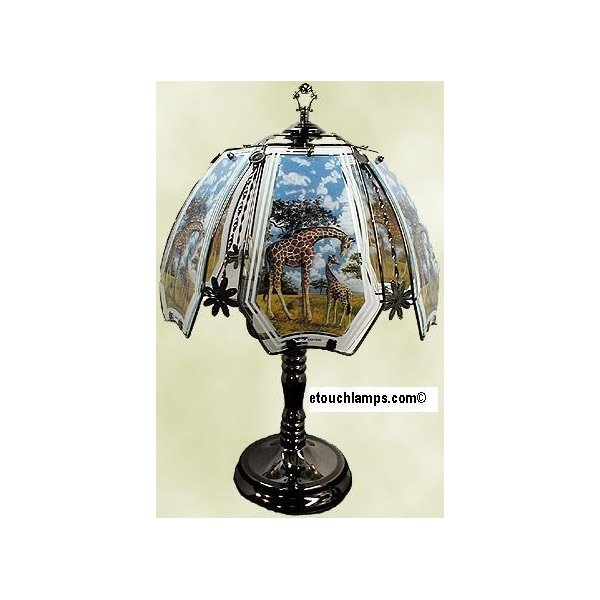 Giraffe Touch Lamp with Pewter Base