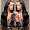 Hairitory 30 Inch Body Wave Lace Front Wigs Human Hair for Black Women 13x4 HD Transparent 180% Density Lace Front Human Hair Wigs Pre Plucked Body Wave Lace Frontal Wig Natural Black (30 inch)