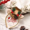 JEAIRTS Christmas Reindeer Antlers Headband Sequin Antler Ears Xmas Hair Band Cute Holiday Headbands Accessories for Women (1-Gold)