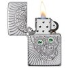 Zippo Armor Sugar Skull Design High Polish Chrome Emblem Attached Pocket Lighter