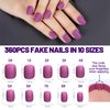 LEOBRO Press on Nails Short, 15 Colors 360PCS Matte Press on Nails Kit, Fake Nails False Nails with Glue, Short Round Press on Nails, Stick Glue on Nails Short Press on Nails Set, Small Press On Nails