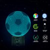 Elstey Soccer 3D LED Night Light Touch Table Desk Optical Illusion Lamps, 7 Color Changing Lights with Acrylic Flat & ABS Base & USB Charger