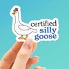 Certified Silly Goose Sticker for Water Bottle- Funny Meme Decal - Cute Propeller Hat Sticker for Tumblers