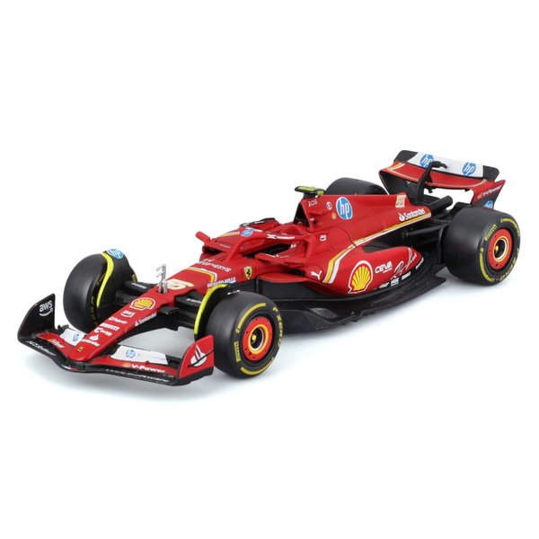 Bburago 1/43 - SF-24 for Scuderia Ferrari F1 Team SF24 Signature Die cast Adults Model Car Display F1 GP 2024 Collection - #55 Carlos Sainz