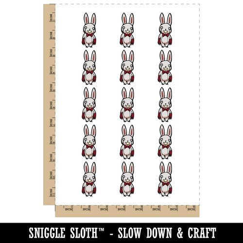 Creepy Spooky Murder Bunny Rabbit Horror Temporary Tattoo Water Resistant Fake Body Art Set Collection - 15 2" Tattoos (1 Sheet)