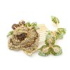 Crystal Dangle Rose Hair Comb, Light Brown