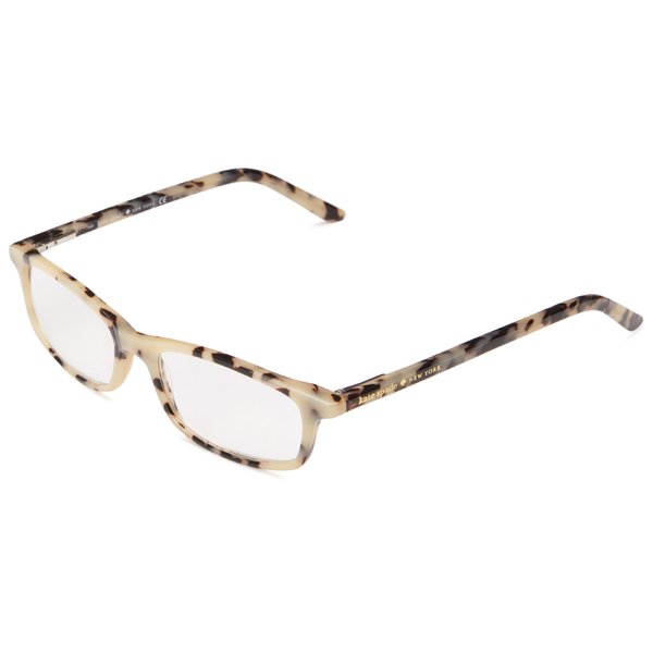 Kate Spade New York Women's Jodie Rectangular Reading Glasses, Milky Tortoise 25, 50 mm + 2.5