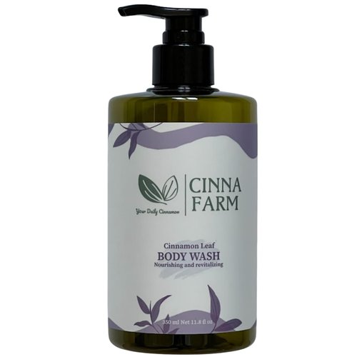 CinnaFarm Bodywash, from Cinnamon leaves extraction, nourishing and revitalizing, natural ingredients, vitamin B5, no artificial flavors, fulfates and silicones free, 11.8 Fl Oz Bottle