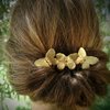 3 Pcs Retro Butterfly Hair Comb Decorative 10 Teeth Metal Hair Combs Pin Hair Accessories for Girls and Women (Gold, Silver, Ancient Gold)