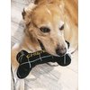 Vanity Fur Pet Shop 2-in-1 Plush Squeaky Dog Toy with Rubber Bone Inside | Interactive & Enrichment Chew Toy for Dogs | Chienel Designer Parody – Black Fashion | Durable, Stuffed & Squeaker Toy