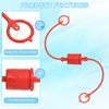 PATIKIL 3/4" ISO-A Hydraulic Coupler Male Dust Cap and Female Plug Cover, Set of 3 Rubber Quick Disconnects Port Plug Cover Fittings Red Cap with Retention Ring