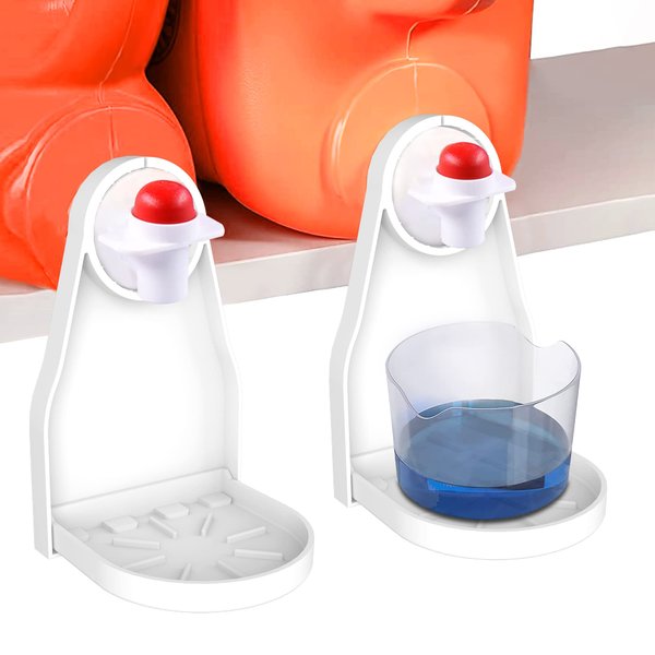 [2 Pack] Laundry Detergent Cup Holder Detergent Drip Catcher, Laundry Organizer Clip Tight on Laundry Bottle Spouts, No More Leaks or Mess with Detergent and Fabric Softener in Laundry Room