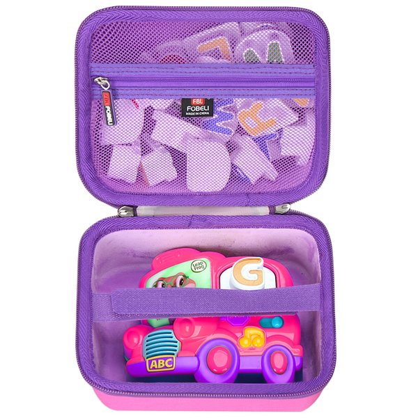 FBLFOBELI EVA Hard Carrying Case Compatible with LeapFrog Fridge Phonics Magnetic Letter Set (Pink)