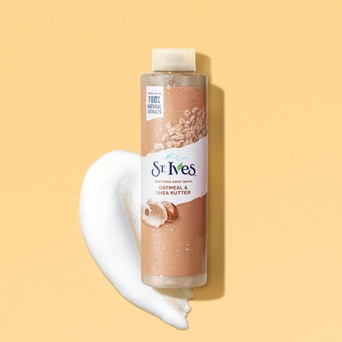 St. Ives Body Wash - Soothing Moisturizing Cleanser with Oatmeal & Shea Butter, Natural Body Wash for Sensitive Skin Made with Plant-Based Cleansers and 100% Natural Extracts, 16 Ounces