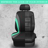 CAR PASS Line Rider Sporty Front Seat Covers,Mint Car Seat Covers Two Front Seats Only for Cute Women Girl, Airbag Compatible,Universal Fit Sedans,Cars,Vans,SUV,Truck(Black and Mint)