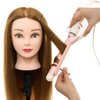 Neverland Beauty Mannequin Head with 60% Real Human Hair, 24 Inch Cosmetology Mannequin Doll Head for Hair Styling, Hairdressing Training Practice Braiding Manikin Head with DIY Hair Styling Set