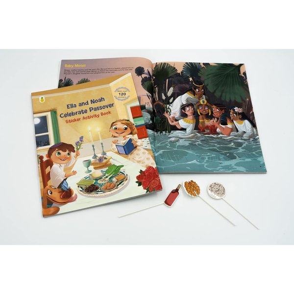 Ella and Noah celebrate Passover: sticker activity book (120+ Stickers with matching scenes, coloring, matching, counting, mazes and more)