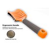 Zabolight Premium Vent Boar Bristle Hair Brush Vented Detangling Oversize Hair Brush for Thick Long Curly Hair, Curved Fast Blow Drying Brush for Women & Men (Orange)