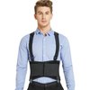 NeoTech Care Lumbar Brace with Removable Pants Clips & Detachable Suspenders - Back Support Belt - Adjustable, Light, Breathable - Shoulder Holsters - Work, Posture - Black (Size S)