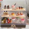 Miniature Dollhouse Bakery Case Mini Cake Stand Display Cabinet Pastry Display Case,1:12 Dollhouse Store Scene Accessory