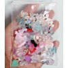 SUKPSY 100 Pcs Mixed Style 3D Nail Art Decorations Cute Bows Aurora Glitter Nail Rhinestone Resin Nail Charms for DIY Nail Art Design Accessories