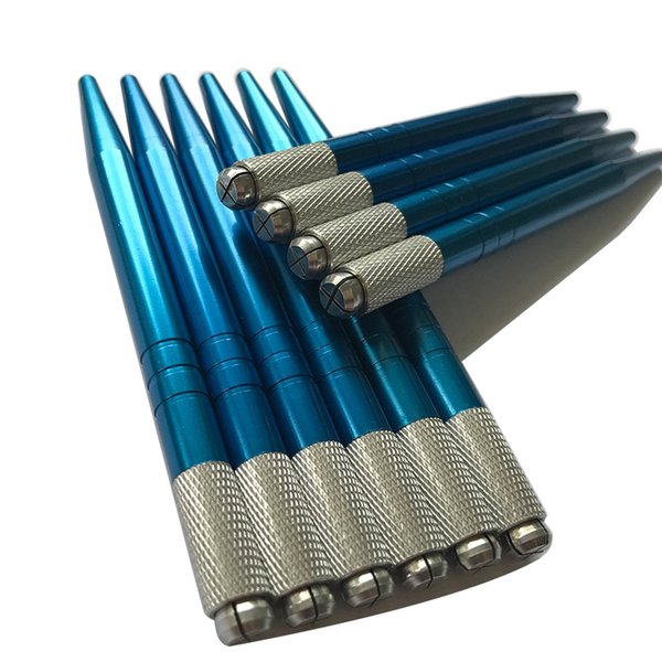 Microblading Pen Blue Color 10pcs Wholesale Permanent Makeup Manual Eyebrow Tattoo Supplies -QMYBrow