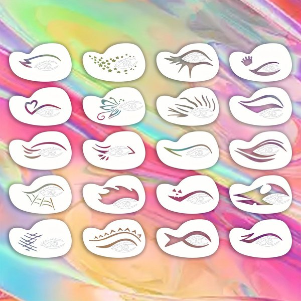 Eye Makeup Hollow Out Painting Template Quick Make-Up Stencils Eyeliner Molds Makeup Tool with a Variety of Shapes Eyeliner Stencil Pads Eyeshadow Applicators Eyeliner Template