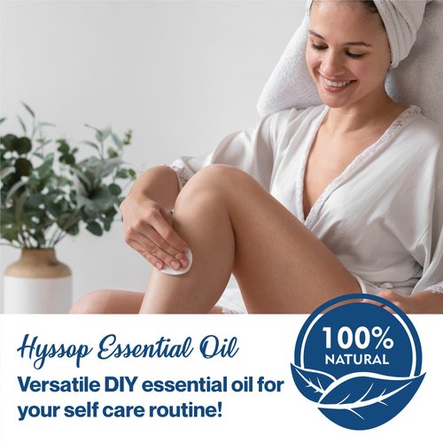 uh*Roh*Muh Organic Hyssop Essential Oil with Fresh Floral Scent, 100% Pure & Natural Essential Oil for Aromatherapy, Home Essential Diffuser Oil - USDA Certified Organic 15ml