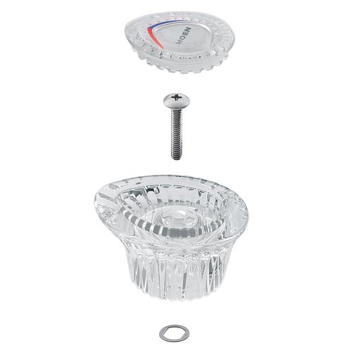 Moen 96797 Chateau Collection Replacement Tub and Shower Faucet Knob Handle Kit, Chrome and White Insert