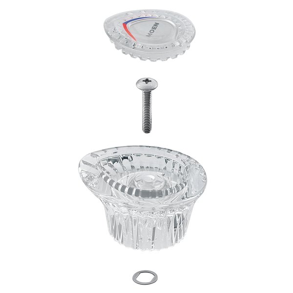 Moen 96797 Chateau Collection Replacement Tub and Shower Faucet Knob Handle Kit, Chrome and White Insert