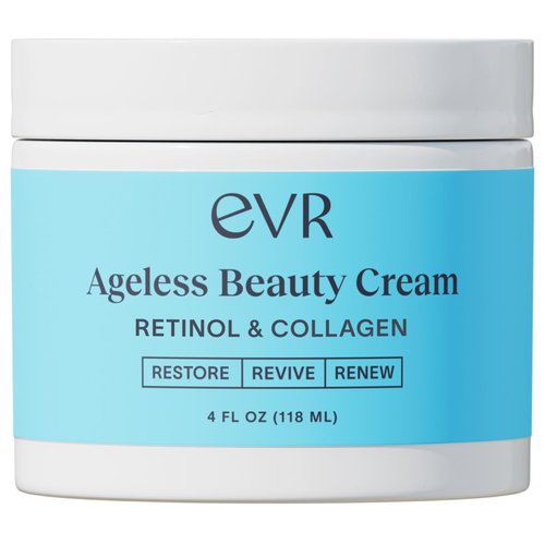 EVR BEAUTY Retinol Cream for Face (4oz) Best Facial Moisturizer for Aging Skin with Collagen and Hyaluronic Acid - Anti-Aging Face Cream for Women and Men - Day and Night - All Skin Types