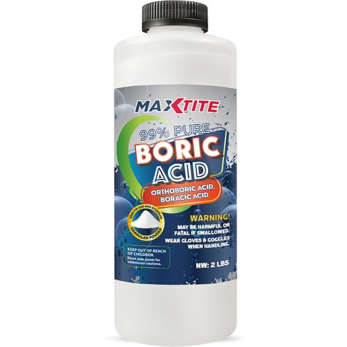 99% Pure Boric Acid - Granular (2 lbs) - Granular, Premium Industrial Grade Strength H3BO3 - Convenient Screw-Cap Bottle