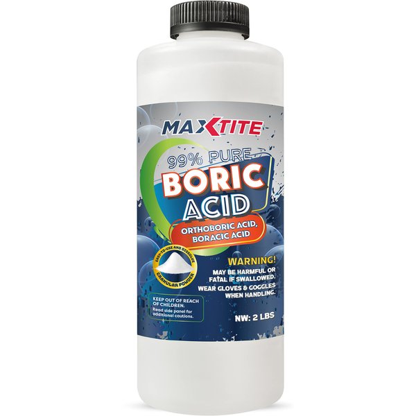 99% Pure Boric Acid - Granular (2 lbs) - Granular, Premium Industrial Grade Strength H3BO3 - Convenient Screw-Cap Bottle