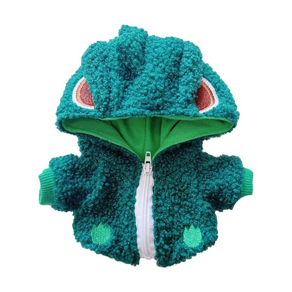 niannyyhouse 20cm Plushie Doll Clothes Dinosaur Jacket Hoodie 8in Doll Accessories (Green)