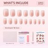 RTKHFZE Gel Press On Nails Short - Square Ombre Press On Nails False Nails with Glue,16 Sizes - 32Pcs Reusable Soft Gel Fake Nails Tips Kit,Stick On Nails for Women