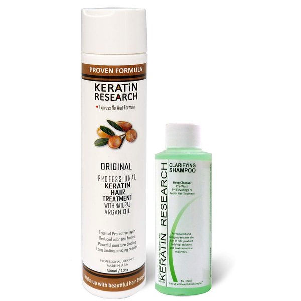 Brazilian Keratin Hair Treatment Complex Blowout LONG Lasting Keratin Treatment with Argan Oil Straightening Smoothing Professional Results Keratina Keratin Research (14oz, 420ml)
