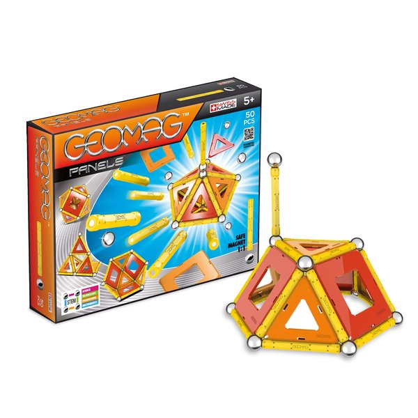 Geomag - PANELS - 50-Piece Magnetic Building Set, Certified STEM Construction Toy, Safe for Ages 5 and Up