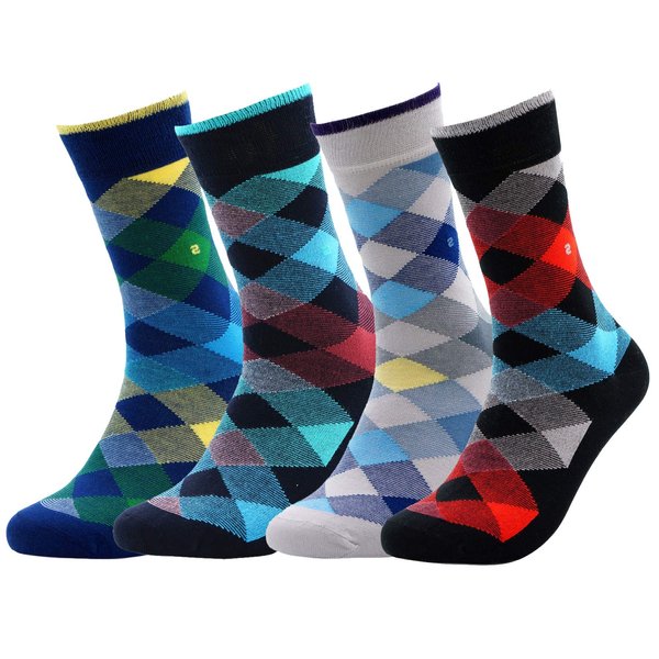 anatolian Colorful Crew Socks for MEN WOMEN - Natural Silken Soft Seamless Casual or Dress Socks (Interference)