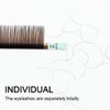NAGARAKU Eyelash Extensions Dark Brown Color 0.15mm C curl 7-15mm Mix Tray Individual Lashes Classic Faux Mink Volume 20 rows Soft Light