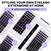 Lash Clusters DIY Eyelash Extensions C/D Curl Wide Stem Cluster Lashes 8-16mm Mixed Length Individual Lashes Wispy and Soft Cluster Eyelashes Matte Black Lashes Extensions for DIY(Volume-0.07D, 8-16mm Mixed)
