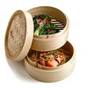 Happy Sales , Three Piece 8 Inch Bamboo Steamer