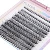 FANDIQ Cluster Lashes Extension Kit,200PCS Individual Eyelash Extension Kit 8-16MIX Fluffy DIY Lash Clusters D Curl Wisper Lashes Kit with Lash Bond and Seal Lash Tweezers for Self Use(40D)