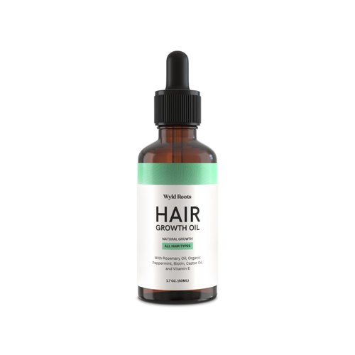 Wyld Roots Natural Hair Growth Oil with Rosemary Oil, Biotin, & Castor Oil | Nourishing Hair Treatment For Stronger, Thicker, And Longer Hair For Men And Women | Natural Hair Oil For All Hair Types