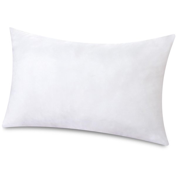 Royale Linens Throw Pillow Insert 1 Pack 12x20 Inch Pillow Insert - Rectangle Pillow - Bed & Couch Pillow - Sofa Pillow Insert - Decorative Pillow Insert - Inner Cushion - Pillow & Shams Stuffer White